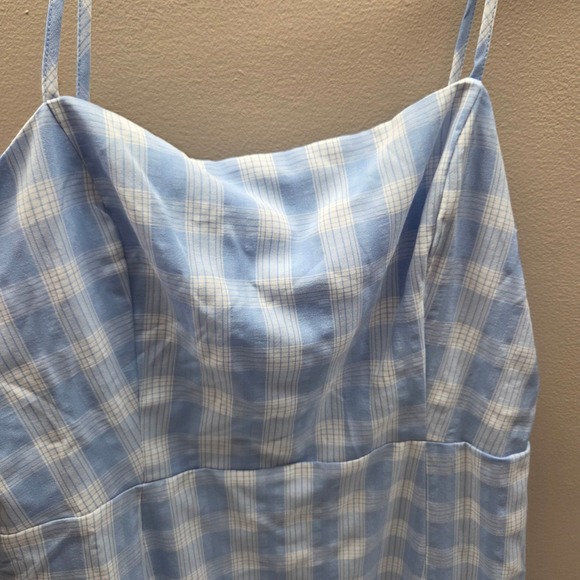 BP‎ Plaid Spaghetti Strap Mini Dress Blue White XL NEW - Picture 5 of 8